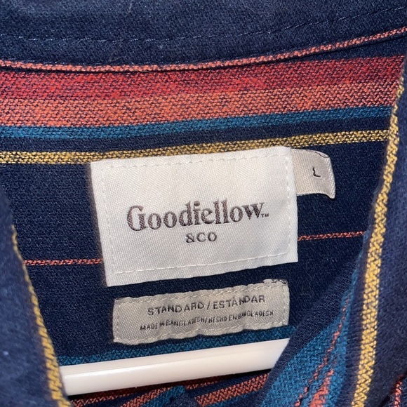 Goodfellow Cotton button down shirt with front pockets size large - Picture 4 of 6